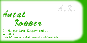 antal kopper business card